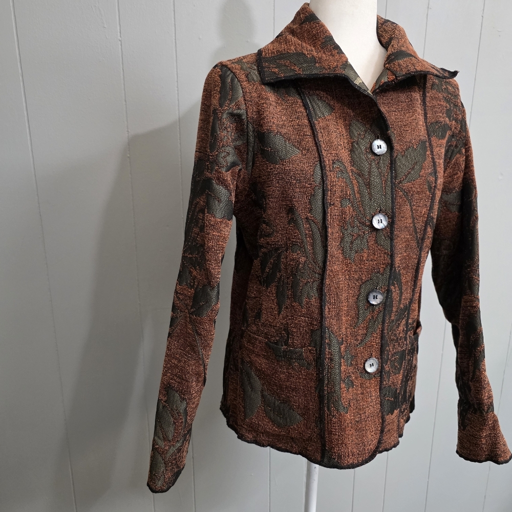 Parsley & Sage Tapestry Reversible Boho Art Blazer Jacket - Picture 2 of 14